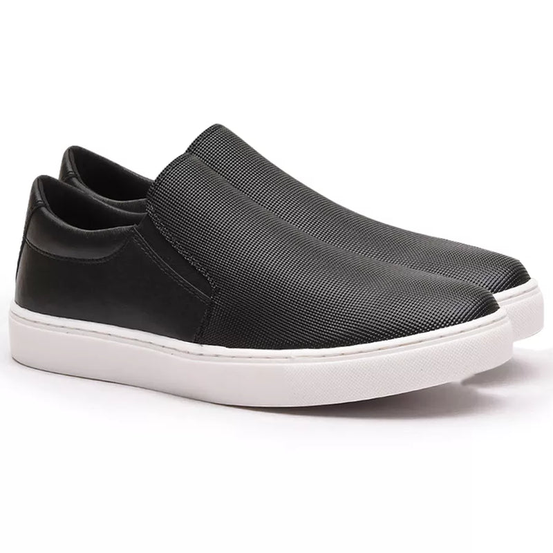 Kit 2 Sapatênis Masculino Slip On Calce Fácil Gelo e Preto