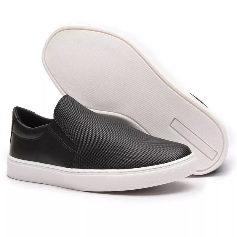 Kit 2 Sapatênis Masculino Slip On Calce Fácil Gelo e Preto