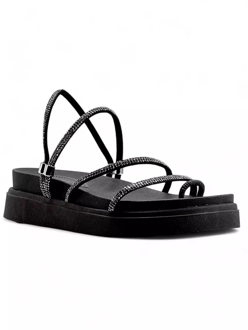 Sandália papete flat BKA003 - Preto/manta onix