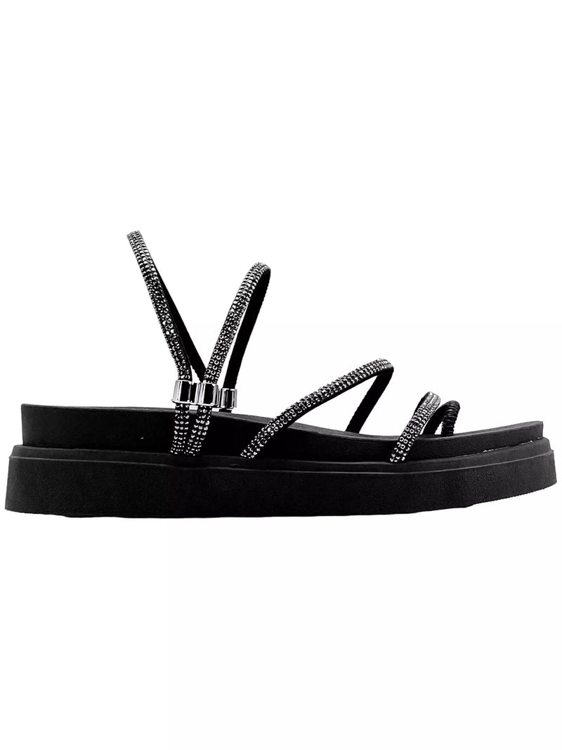 Sandália papete flat BKA003 - Preto/manta onix