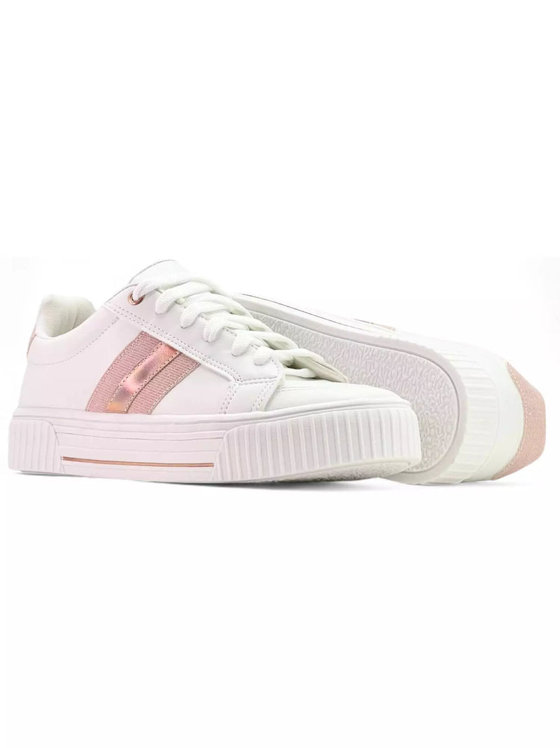 Tênis casual Skynner feminino - Branco/Rose